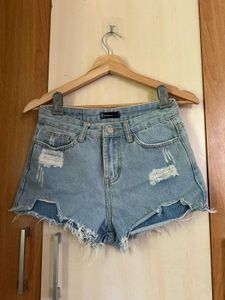 Distressed Denim Shorts