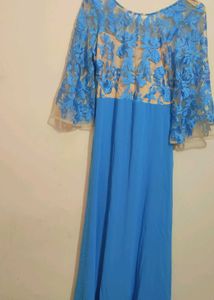 Blue🔵Elegant Embroidered Gown Dress 34 Bust