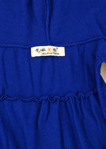 Blue Sleeveless Hooded Cardigan