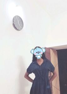 Chic Black Pleated Shirt Dress
