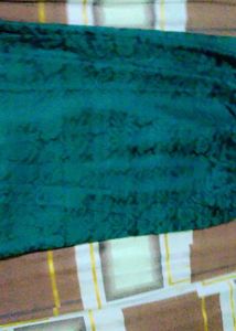 Elegant Teal Floral Lace Saree