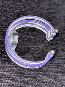 Unique Purple & White Wire Cuff Vintage Watch