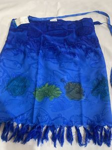 Blue Wrap Skirt with Tassels