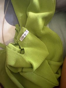 Lime Green Ribbed Knit Mini Dress