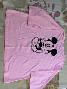 Pink Mickey Mouse Graphic T-Shirt