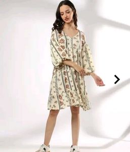 Tiered Floral Print Dress