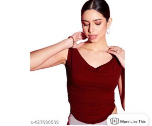 Stylish Maroon Cowl Neck Tank Top