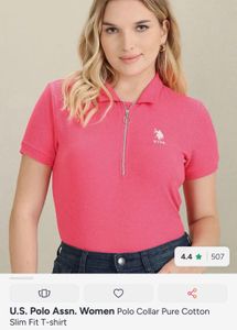 US Polo Assn Pink Zip Shirt 34-36 bust