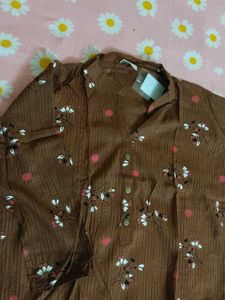 Brown Floral Kurta