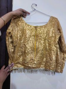 Gold Sequin Party Top