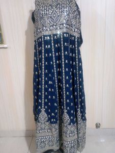 Navy Blue Embroidered Ethnic Gown