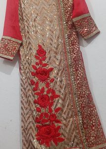 Embellished Red &amp; Gold Kurta🌹