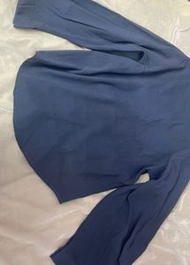 Stylish Blue Bow Neck shirt