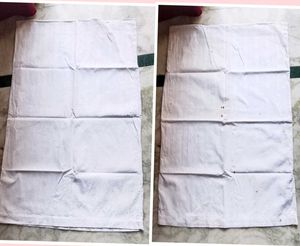 2 stiched white cotton pillow cover set