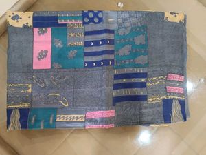 Vibrant Patchwork Silk Saree