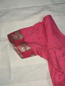 Kotadoria Pink Saree with Blouse