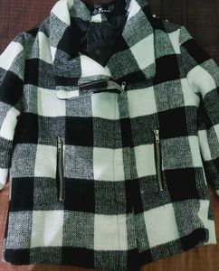 Stylish Checkered Moto Jacket