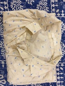 Cream Floral Button-Up Top
