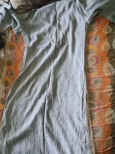 Embroidered Grey Kurta