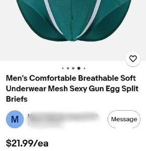 Men's sexy Gun egg split briefs