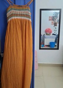 Orange Crochet Maxi Dress