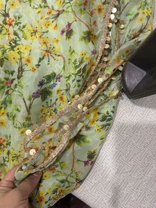 Beautiful Floral Dupatta with Sequins