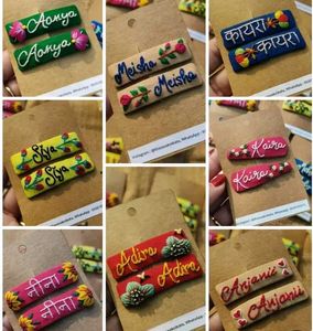 Handmade Embroidered Hair Clips Set