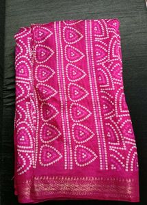 Vibrant Pink Bandhani Saree