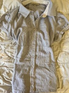 Striped Button-Up Shirt Dress