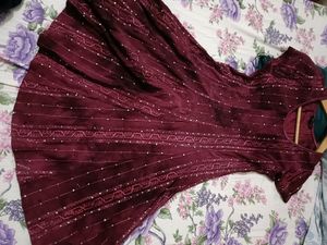 Wine Colour Dress For Teenagers
