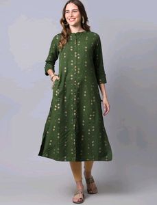 Mehedi Green Kurta with Diamond Pattern