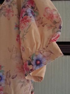Yellow floral print girls dress