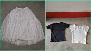 combo of 3,2women tops&1skirt