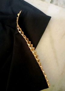 Black Palazzo Pants with golden hem