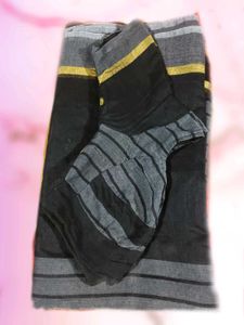 Black Saree With Stitched Blouse