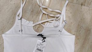 White Ribbed Mini Dress
