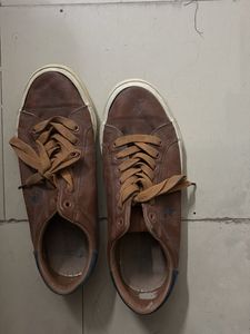 Classic Brown Leather Sneakers