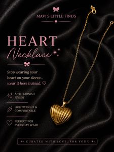 AntiTarnish - Heart Necklace & Matching earrings