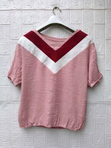 New with tag Pink V-Neck Casual Top