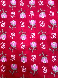 Red Floral Print Kurta