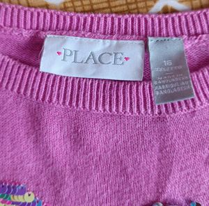 Pink Heart Sequin Sweater
