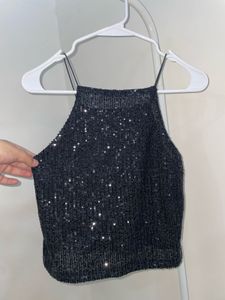 Sequin Halter Top
