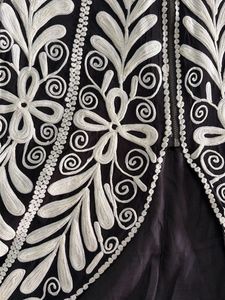 Embroidered Black &amp; White Ethnic Gown