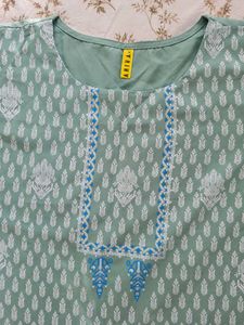 Mint Green Printed Straight Kurta