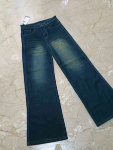 Vintage Wash Wide Leg Jeans