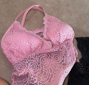 Lace Bralettes (Pink &amp; Black)