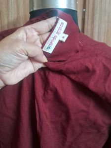 Farida Gupta Maroon Cotton Kurta 40-41