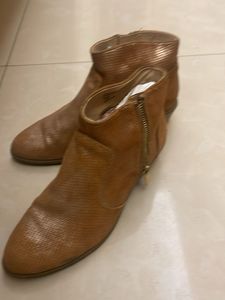 Tan Ankle leather Boots, Ladies