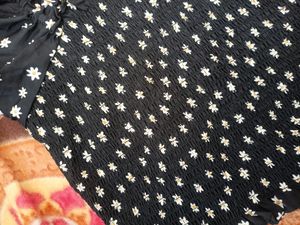 Black Floral Print Crop Top