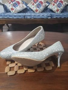 Sparkly Silver Heels
